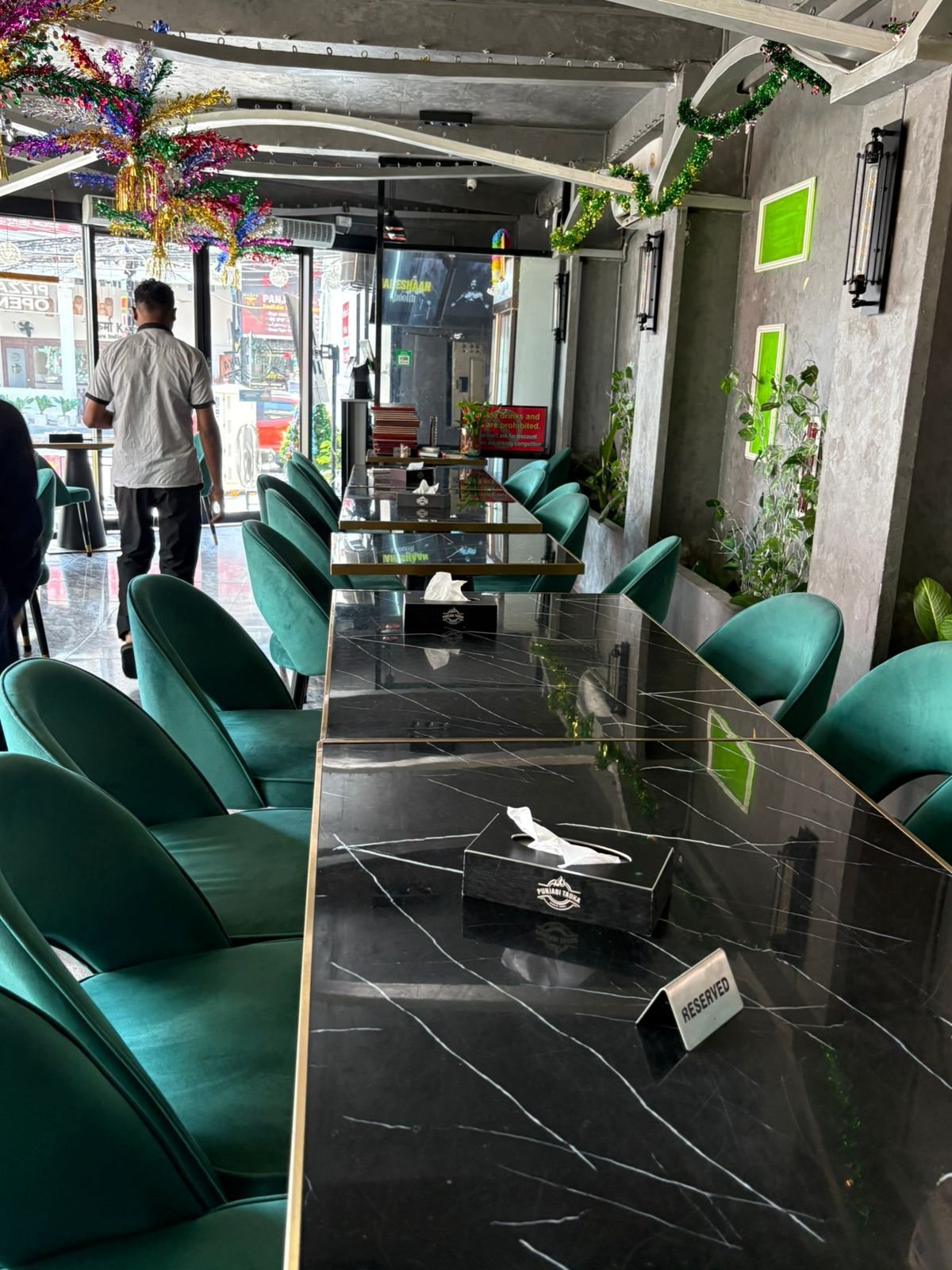 Celebration event setup at Punjabi Tadka with warm lighting