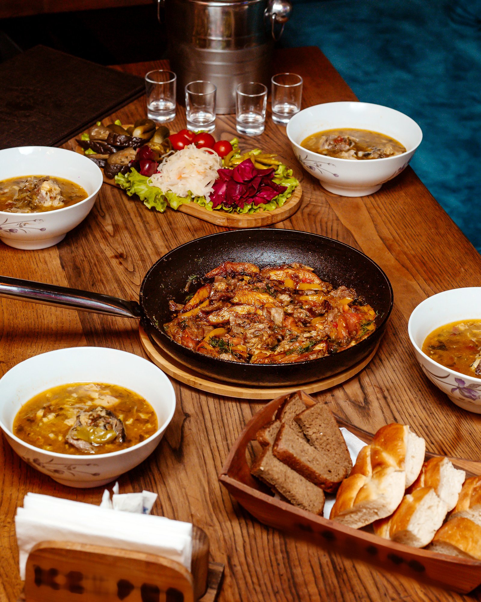 Cozy restaurant ambience with warm lights and elegant seating